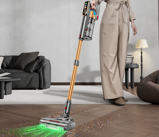 VAKERR Cordless Vacuum Cleaner 550W 55KPA 60Mins 2500mAh Lightweight Stick Vacuum Cleaner for Home Hardwood Carpet Pet Hair